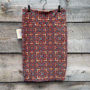 Lularoe Womens Multicolor Cassie Geometric Print Pull On Pencil Skirt Small NW